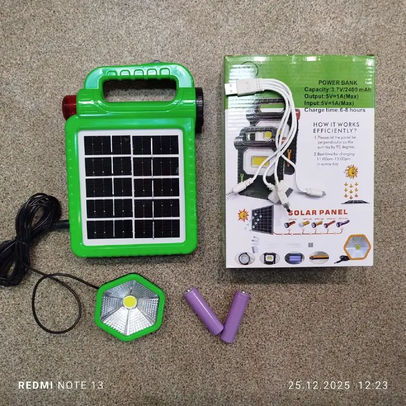 Сонячний генератор BAILONG ліхтар-павербанк 120LM з виносною лампою