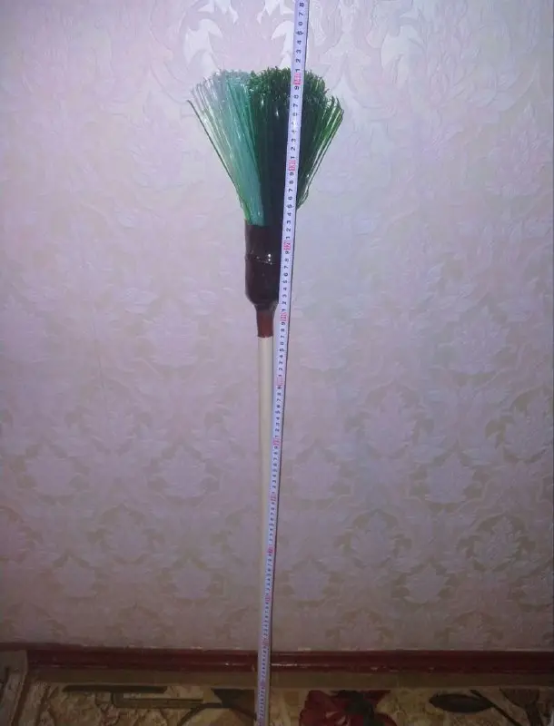Метла ручной работы из пластиковых бутылок Handmade 140см
