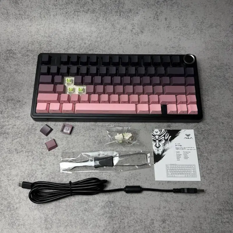 Клавіатура AULA F75 Pink Gradient 75% RGB Hot-swap Red Switches — фото 2