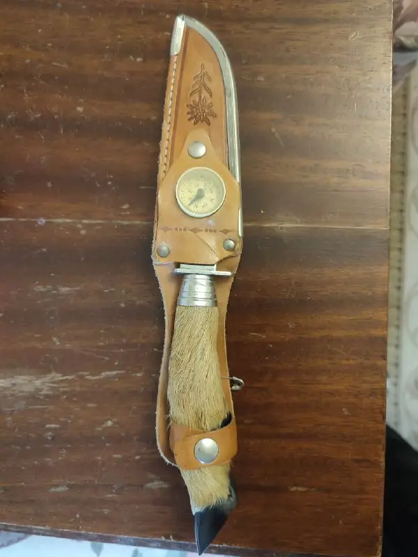 Нож охотничий Козья ножка ГДР 80-х годов с компасом