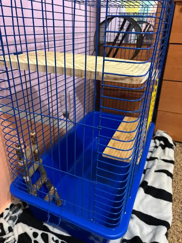 Клетка для шиншиллы 3 этажа 80x80x40 см с колесом и поилкой