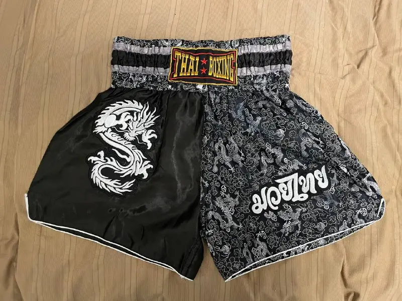 Шорты для тайского бокса Thai Boxing Dragon Black Размер L