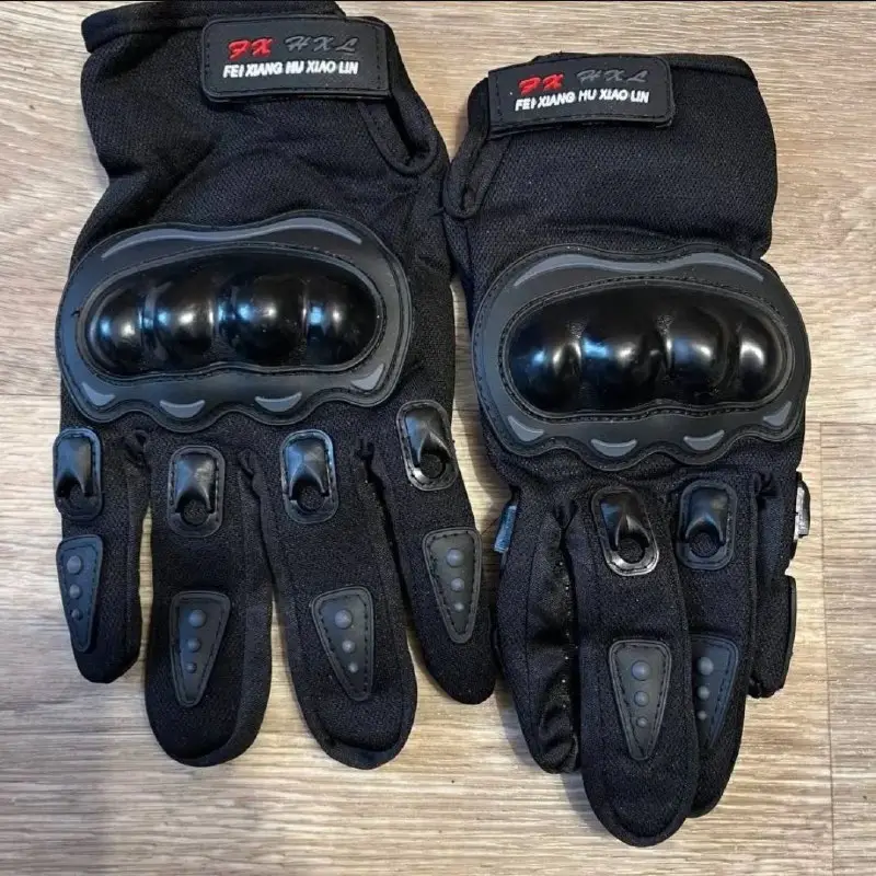 Мотоперчатки Fei Xiang Hu Xiao Lin FX Черные + Бафф в подарок