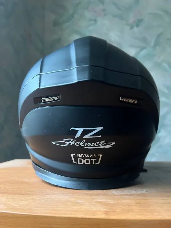 Мотошлем TZ Helmet FMVSS 218 DOT черный матовый, размер S (55-56) — фото 2
