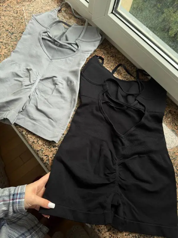 Спортивний комбінезон ромпер з ефектом пуш-ап Сірий XS