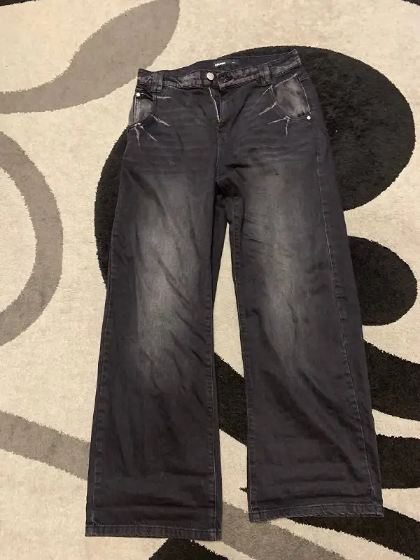 Джинси Cropp широкі чорні, розмір 40