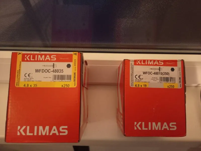 Саморізи KLIMAS WFDOC-48035 4.8x35 та WFOC-48019 4.8x19 250шт