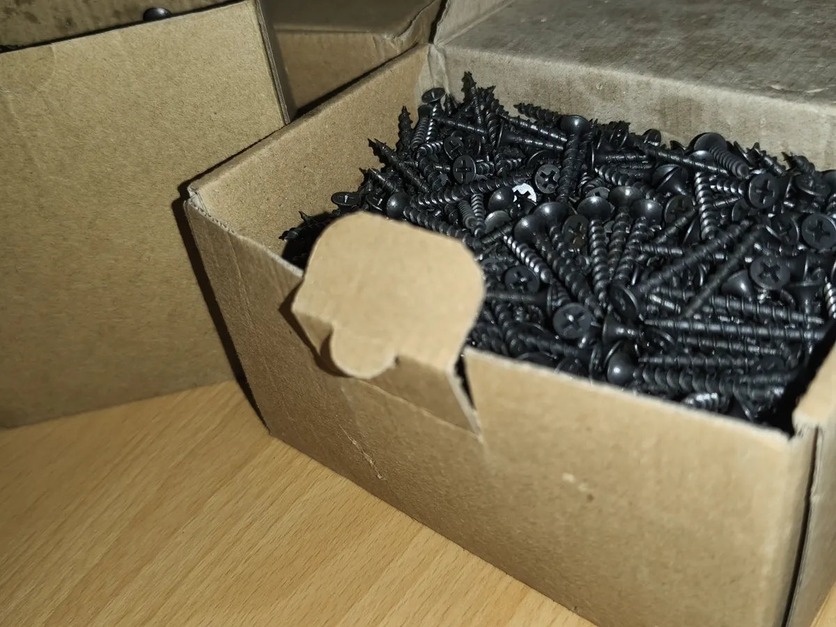 Саморізи по дереву та гіпсокартону Німеччина 3.5х25 мм та 3.5х35 мм фосфатовані чорні