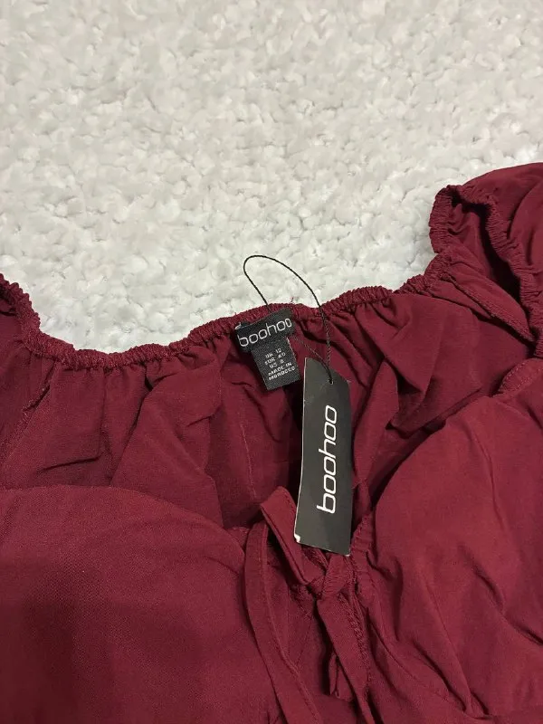 Платье Boohoo Mini Dress Бордовое Размер M/L (UK 12) — фото 3