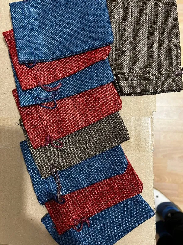 Набір подарункових мішечків з мішковини 20 шт різнокольорові