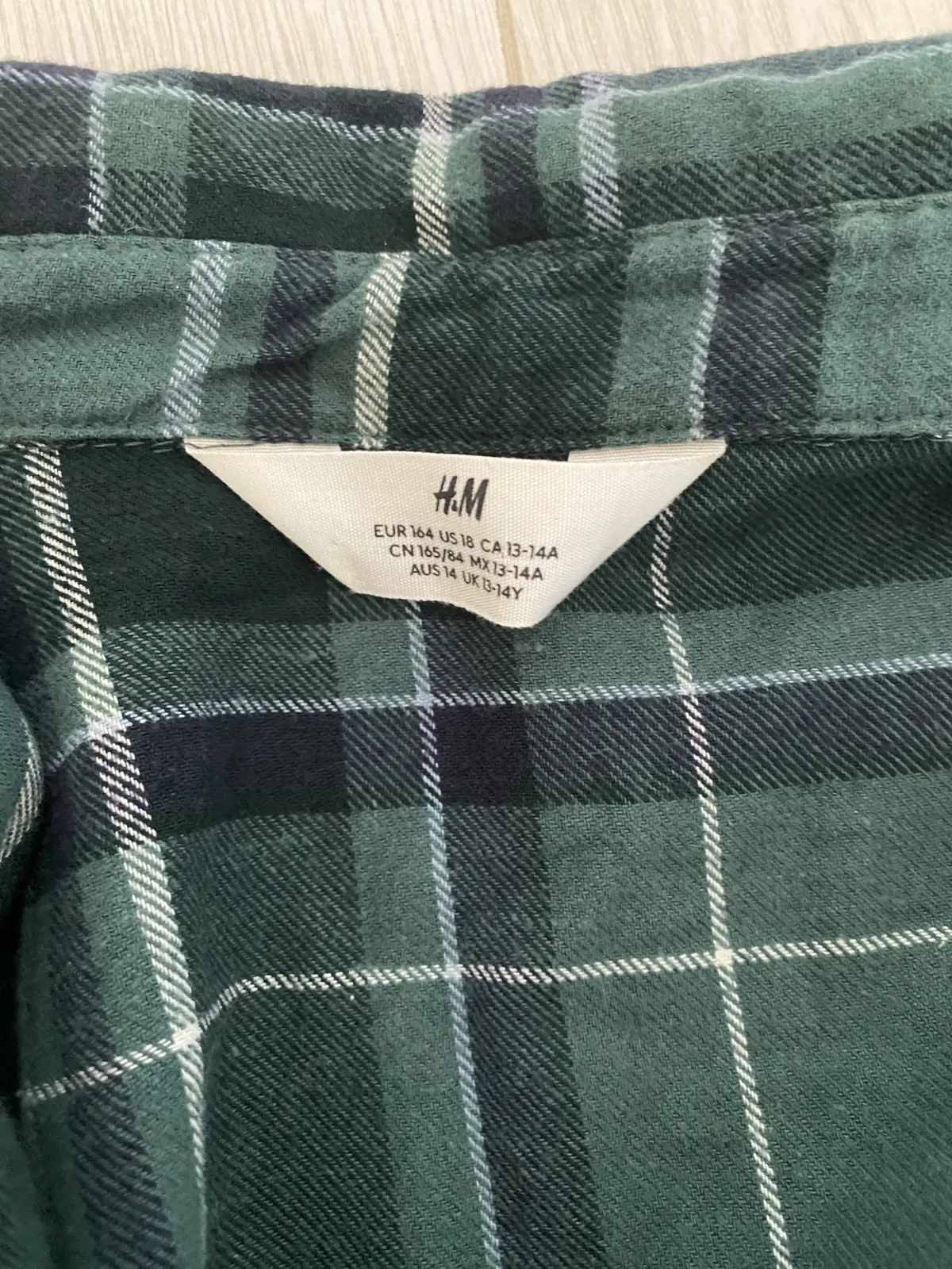Сорочка H&M в клітинку зелена підліткова розмір 170 — фото 5