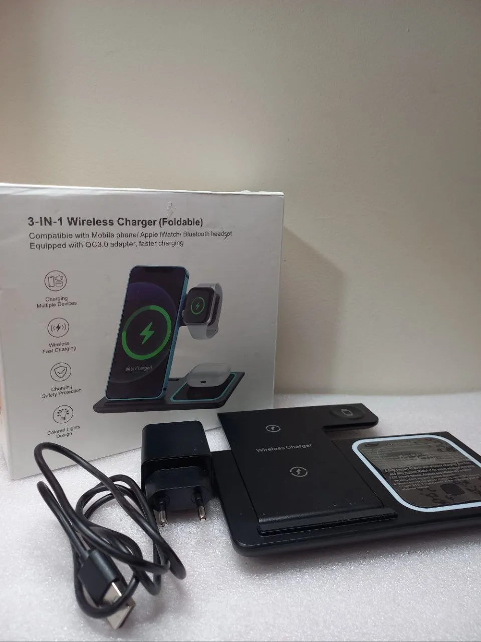 Бездротова зарядна станція 3 в 1 AND XL-1495 (для смартфона, навушників та Watch)