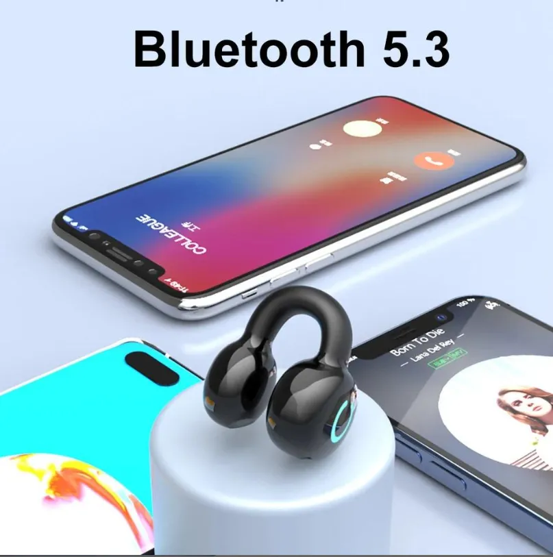 Бездротові Bluetooth 5.3 навушники з мікрофоном, вушні кліпси, спортивні гарнітури, шумозаглушення, навушники — фото 2