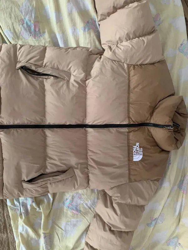 Пуховик The North Face Nuptse 700 бежево-коричневий оригінал