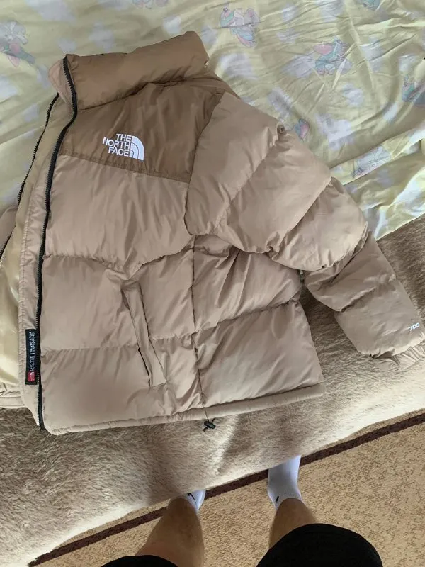 Пуховик The North Face Nuptse 700 бежево-коричневий оригінал — фото 4