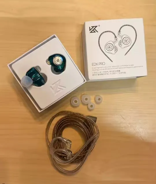 Навушники KZ EDX Pro вакуумні дротові Black/Cyan