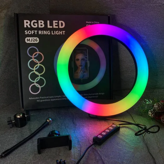 Кільцева світлодіодна лампа RGB LED 8 кольорів USB