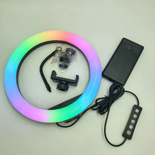Кільцева світлодіодна лампа RGB LED 8 кольорів USB — фото 2