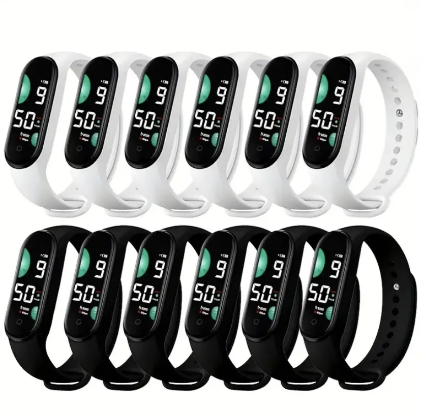 Наручний годинник Digital LED Watch Black/White для дітей та дорослих