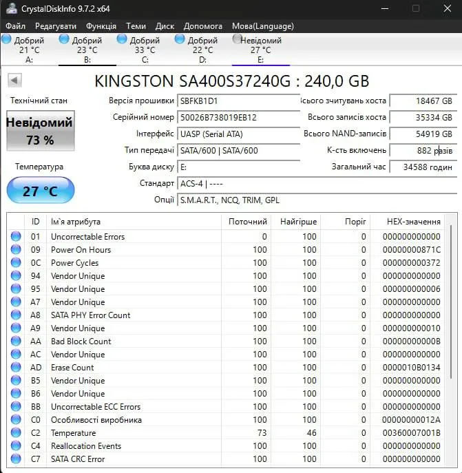 SSD Kingston A400 240GB, Crucial BX500 240GB, Goodram CX400 256GB/512GB — фото 3