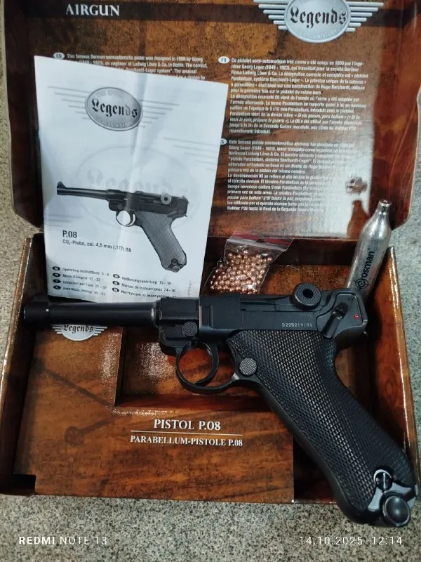Пневматичний пістолет Legends Parabellum P08 4.5 мм Metal CO2