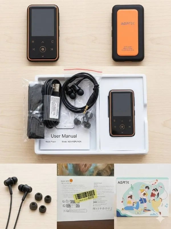 MP3-плеєр AGPTEK M2X/M2PL/M2N Hi-Fi Black/Orange