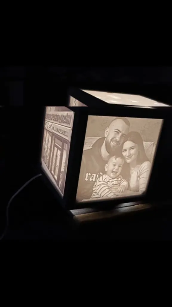 Нічник-куб з вашим фото Lithophane Custom 3D
