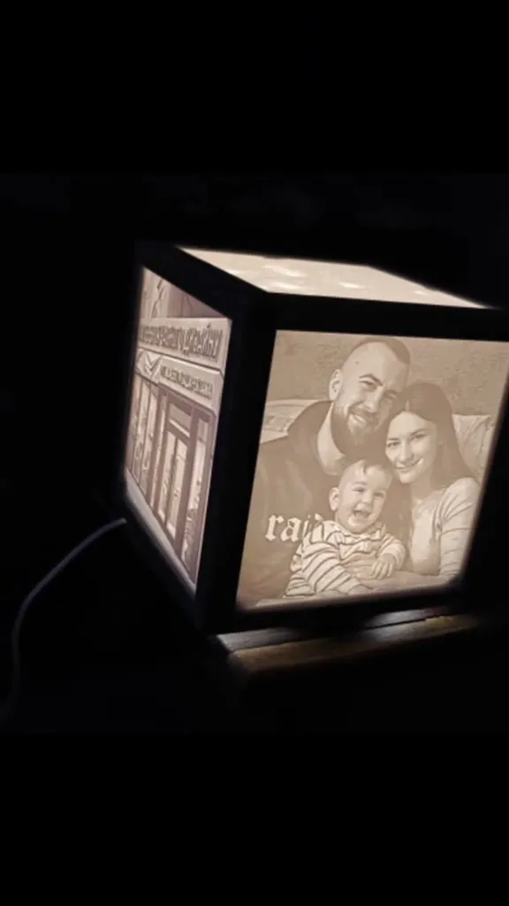 Нічник-куб з вашим фото Lithophane Custom 3D — фото 4