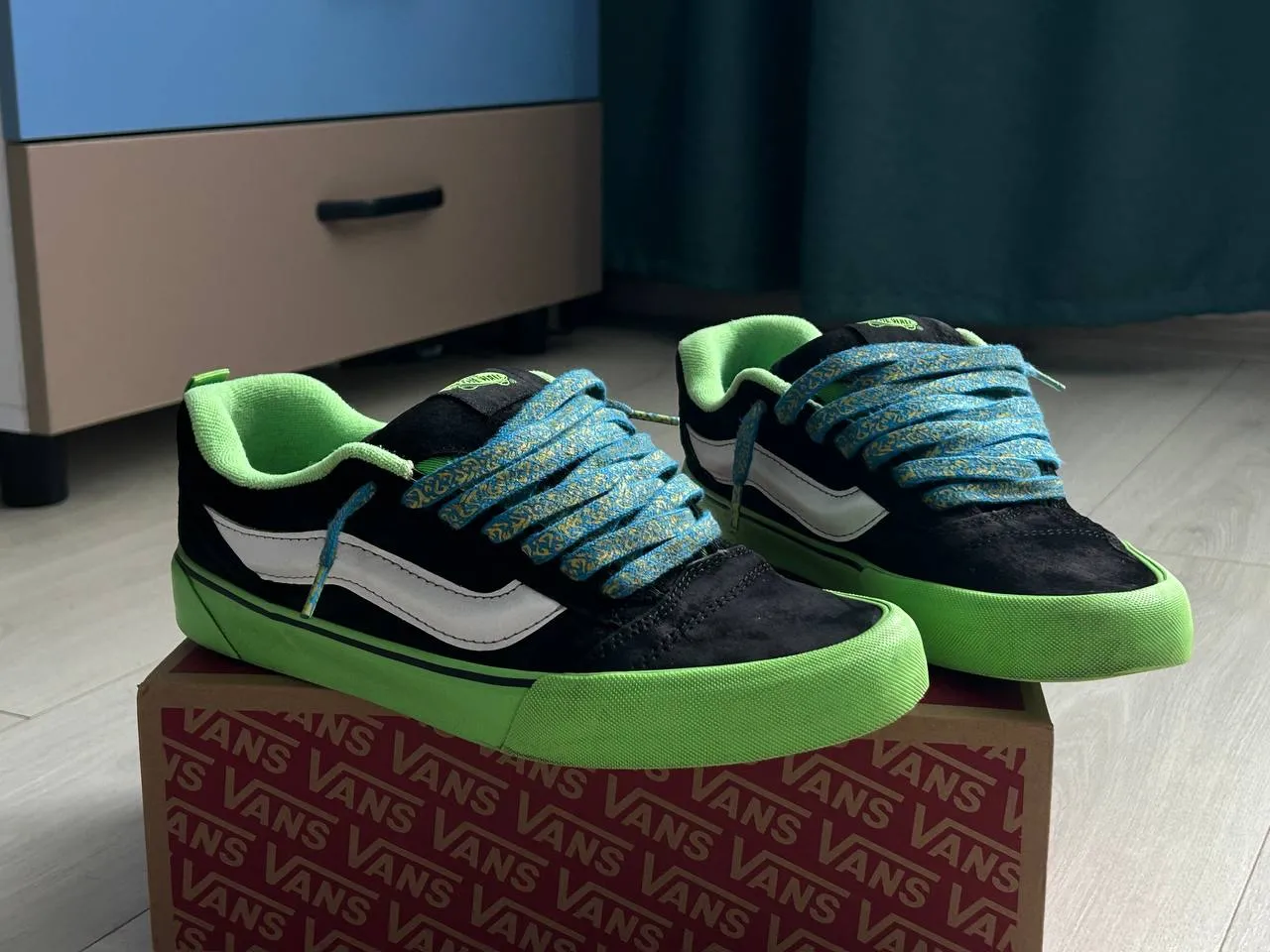 Кети Vans Knu-Skool Black Green чорні з зеленим