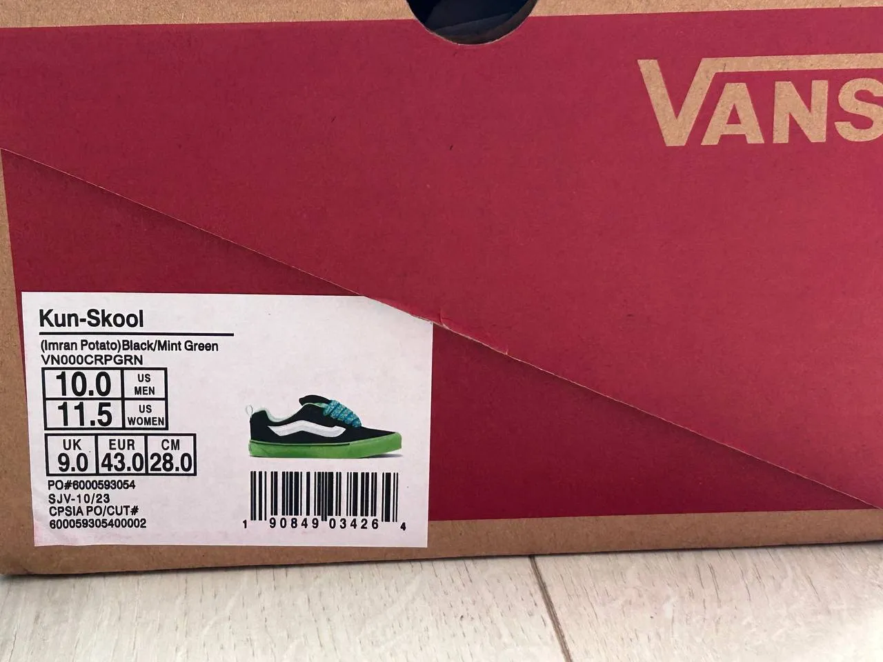 Кети Vans Knu-Skool Black Green чорні з зеленим — фото 5