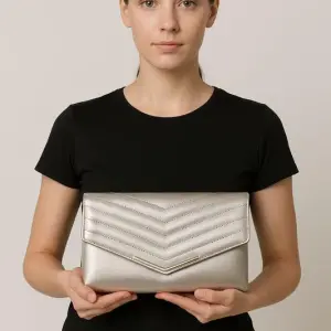 Клатч жіночій срібного кольору