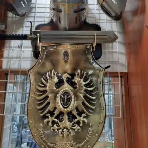 Подарунковий лицарський набір: шолом, меч, щит та панно 900x600 мм