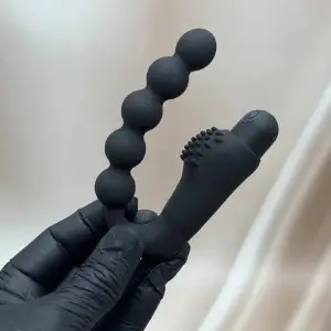 Вібромасажер простати та анальний стимулятор 2в1 Model 1075 USB Чорний