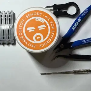 Набор для обслуживания вейпа: вата BPMODS Pro Vape Cotton и инструменты