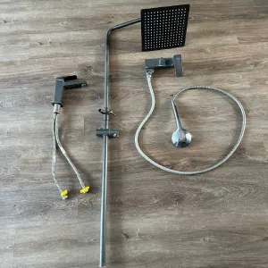 Душова система Ledeme зі змішувачем для умивальника, чорна