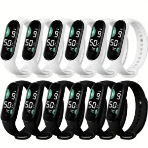 Наручний годинник Digital LED Watch Black/White для дітей та дорослих