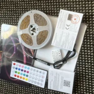 LED стрічка 15м RGB з керуванням з телефону + пульт (нова)